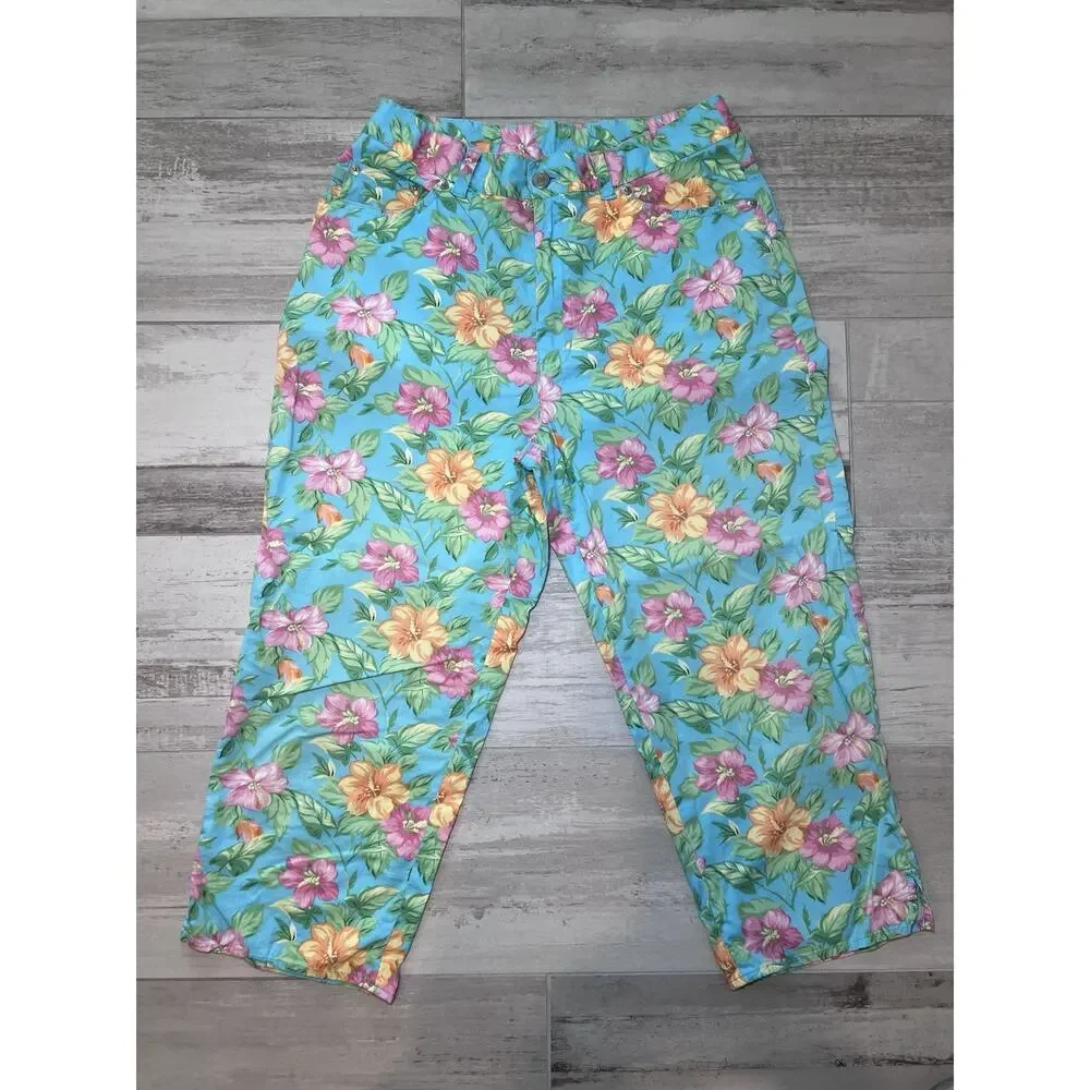 RALPH LAUREN (8) LRL Women Capris Floral-Resortwear-Summer-Hawaiian-Cruise-Party